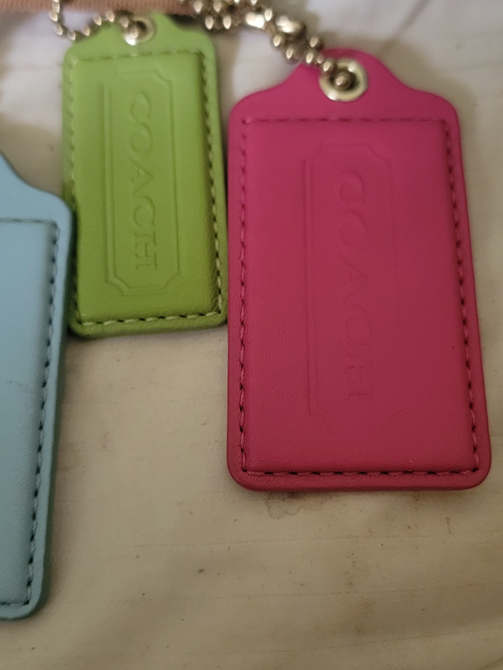 COACH Multicolor Leather Tag Charm Keychain 10 Piece - Picture 7 of 7